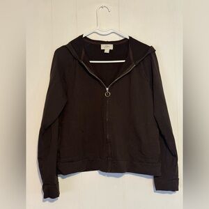 LOFT Chocolate Brown Zip-up Sweatshirt